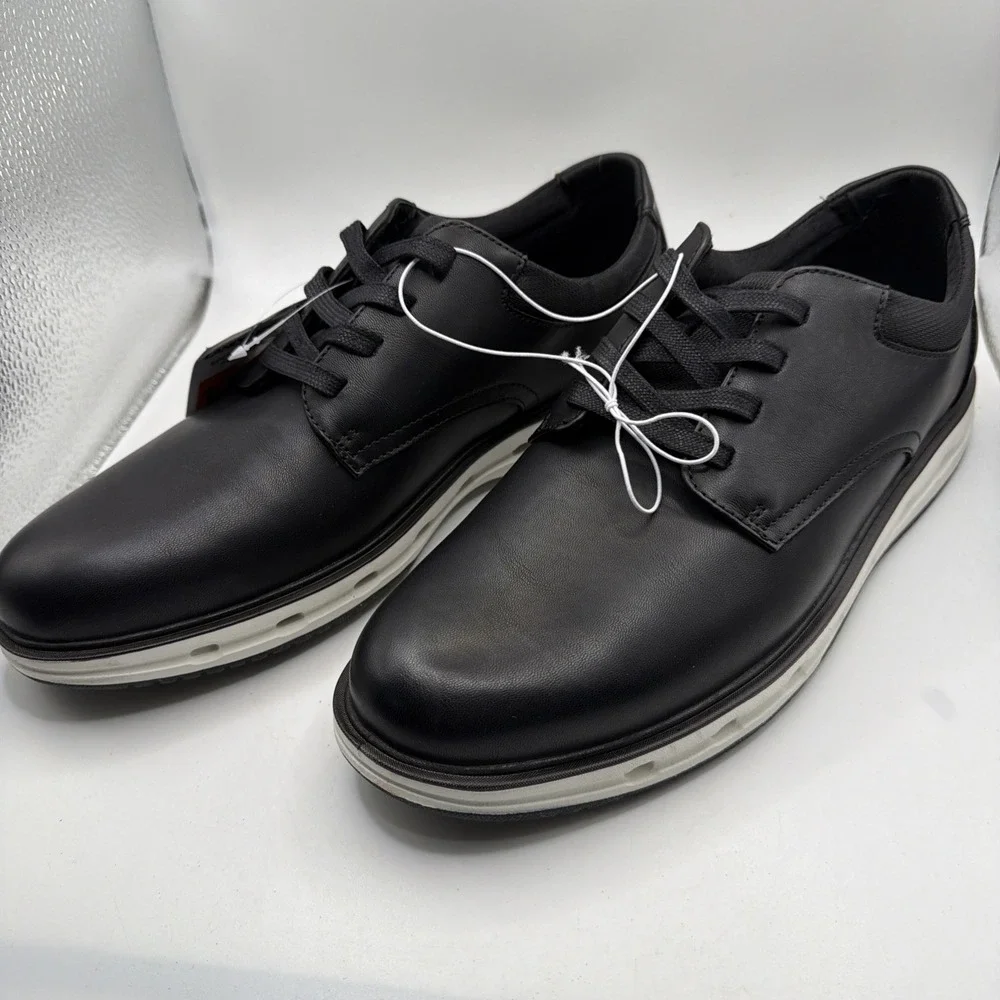 Land's End Men's Sport Oxford Comfort Shoes  Black /White 13 New